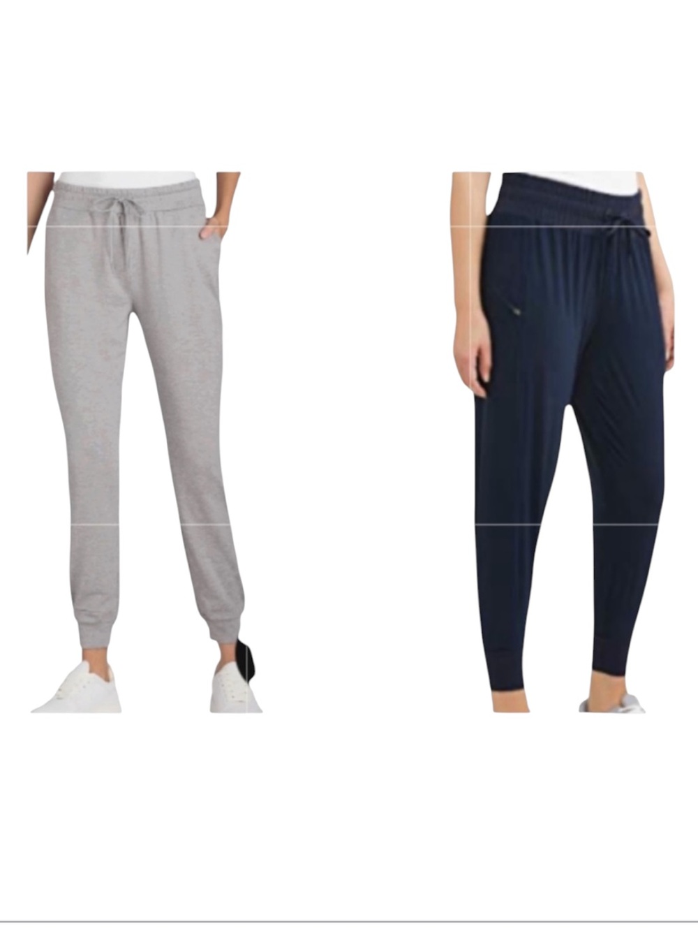 Athletic Works Joggers bundle Navy Blue and Light Gray set of 2